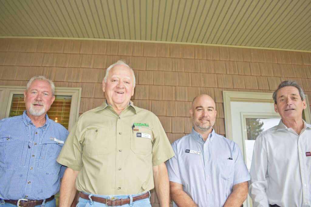 Eugene Hall, Fly Tie & Lumber LLC, Grenada, MS; Tommy Maxwell, Maxwell Hardwood Flooring Inc., Monticello, AR; Dr. Michael Blazier,Dean of College of Forestry, Agriculture, & Natural Resources at The University of Arkansas of Monticello, Monticello, AR; and Steve Glenn, Insurance Center Inc., Little Rock, AR