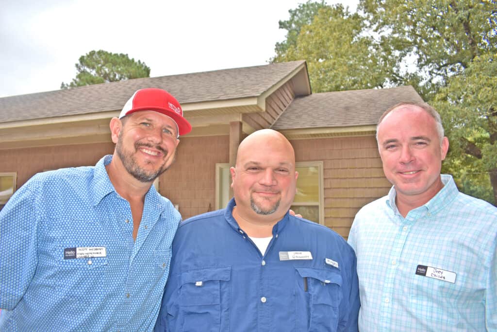 Scott Wesberry, Fred Netterville Lumber Co., Woodville, MS; Steve Galloway, AHF Products LLC, Warren, AR; and Joey Childs, Rutland Lumber Co., Collins, MS