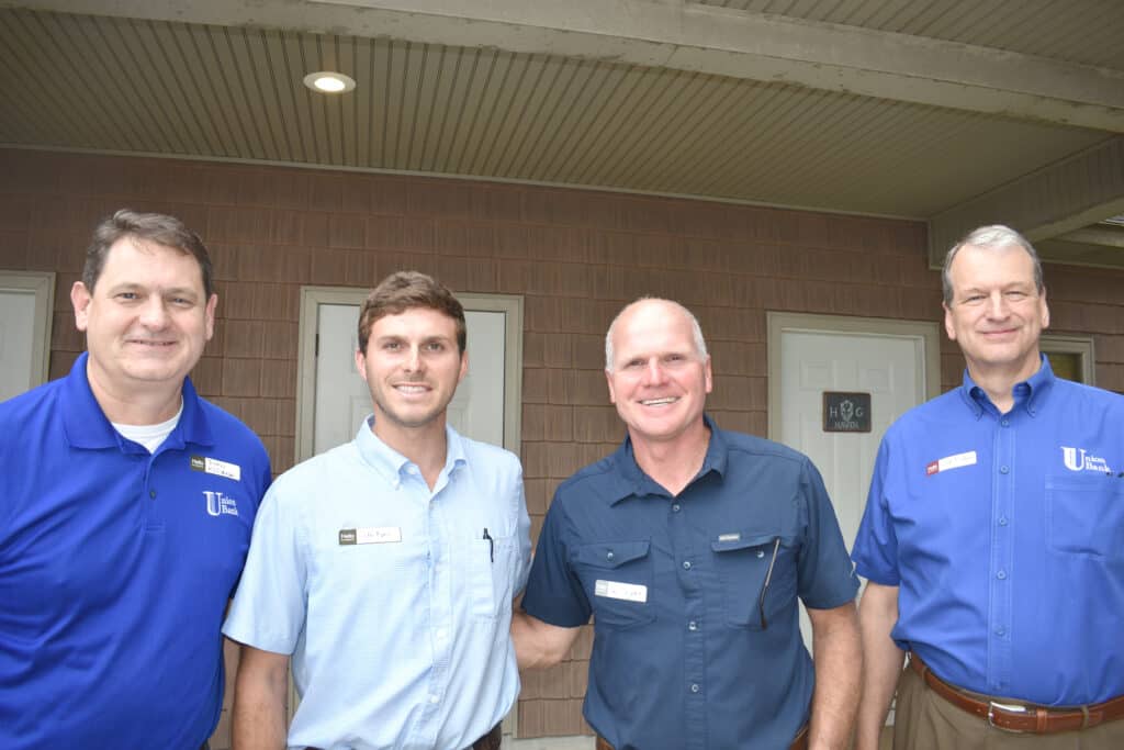 John McClendon, Union Bank & Trust Co., Monticello, AR; Jake Rogers and Joe Rogers, Rogers Lumber Co., Camden, AR; and Dave Dickson, Union Bank & Trust Co.