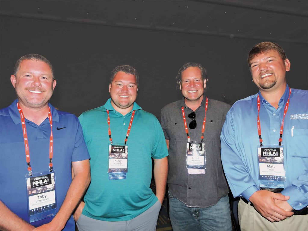 Toby Witkowski, Midwest Hardwood Corp., Maple Grove, MN; Kirby Kendrick, Kendrick Forest Products Inc., Edgewood, IA; Brian Anderson, Midwest Hardwood Corp.; and Matt Yest, Kendrick Forest Products Inc.