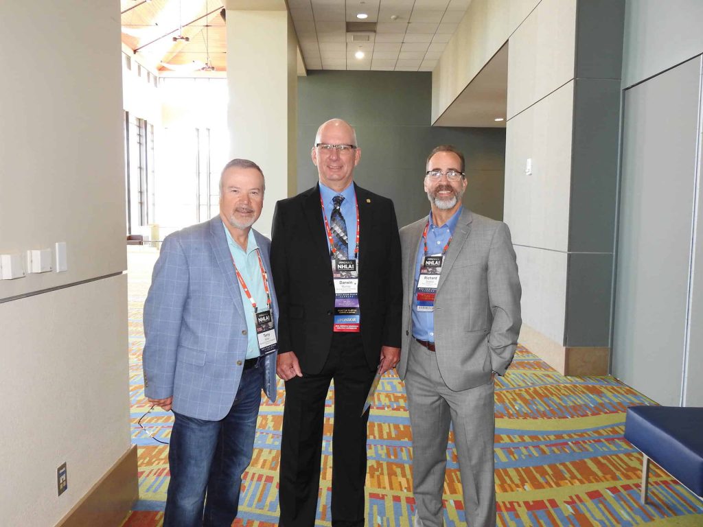 Terry Miller, Import/Export Wood Purchasing News, Memphis, TN; Darwin Murray, McClain Forest Products LLC/Legacy Wood Products LLC, West Plains, MO; and Richard Solano, Pike Lumber Co. Inc., Akron, IN