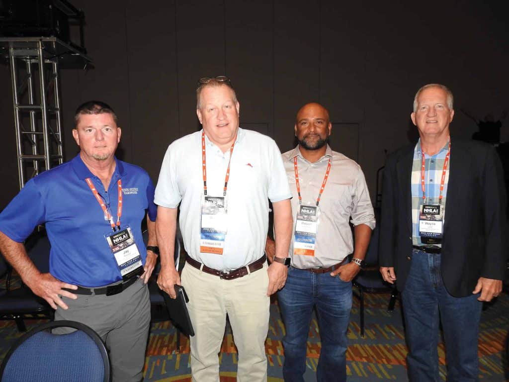 Jay Reese, Penn-Sylvan International Inc., Spartansburg, PA; Rick Barrett and Robert Anderson, Cascade Hardwood LLC, Chehalis, WA; and Wayne Law, New River Hardwoods Inc., Mountain City, TN