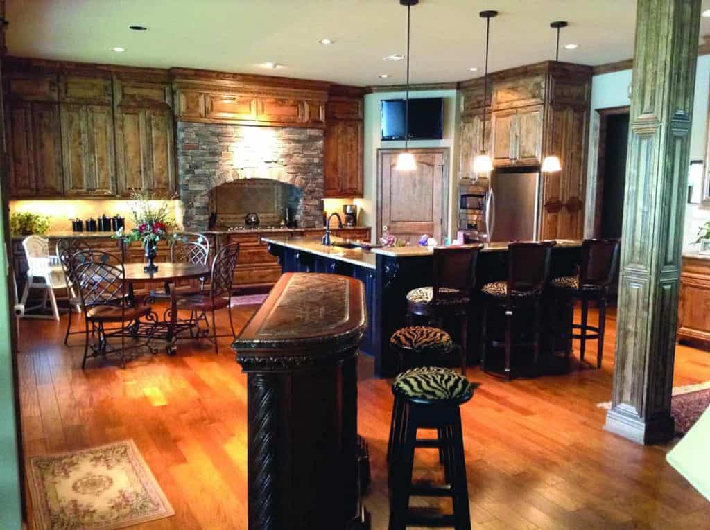 Here is a custom kitchen adorned with woodwork by Cabinet Door Shop, located in Hot Springs, AR.