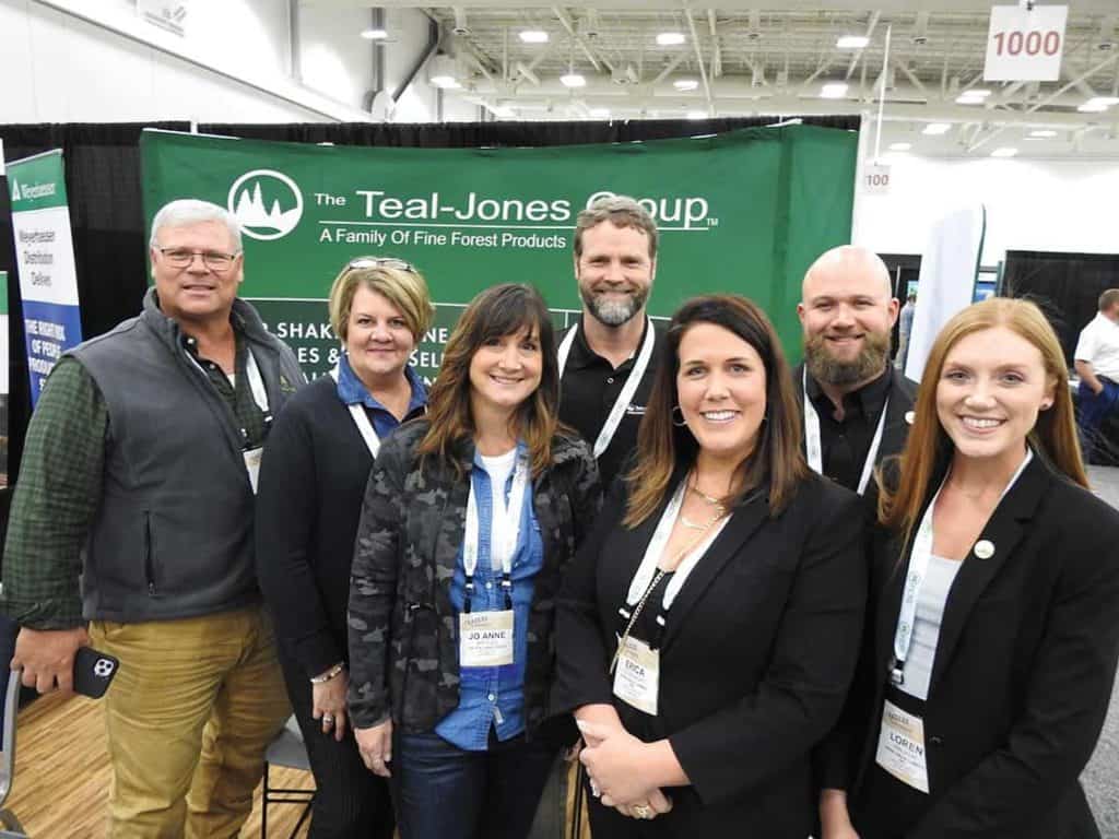 Gary Stewart, The Teal-Jones Group, Liberty, MS; Lisa McGinness, The Teal-Jones Group, Kinsale, VA; Jo Anne Battles, The Teal-Jones Group, Antlers, OK; Neil Tatum, The Teal-Jones Group, Martinsville, VA; Erica Goodnight, Sammy Lail, Loren Walker, Union Grove Lumber Inc., Union Grove, NC 