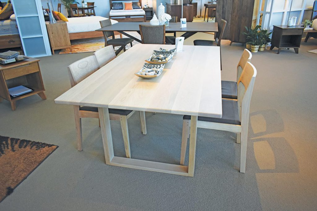 This Maple dining set was on display at High Point Market from Copeland Furniture, headquartered in VT.