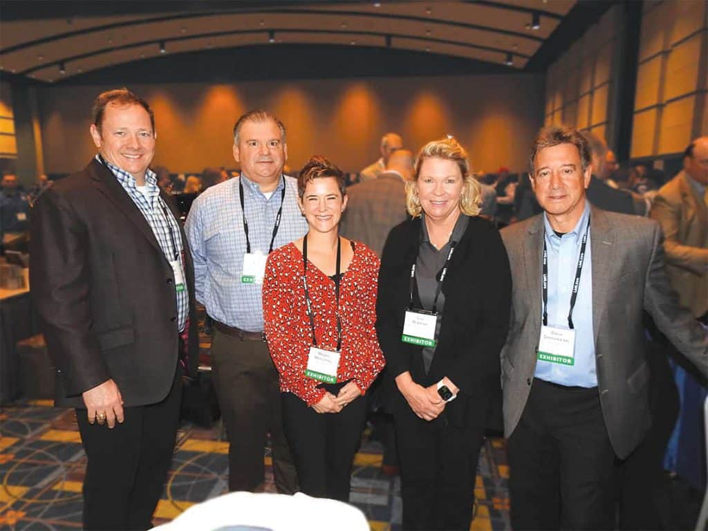 Ross Theilen, Weyerhauser, Seattle, WA; Pete Hess, Weyerhauser, Omaha, NE; Megan McMurray, Weyerhauser, Seattle, WA; Lou Bradner, OSB Sales, Weyerhauser, Richmond, VA; and Steve Grohowalski, Weyerhauser, Pittsburgh, PA 