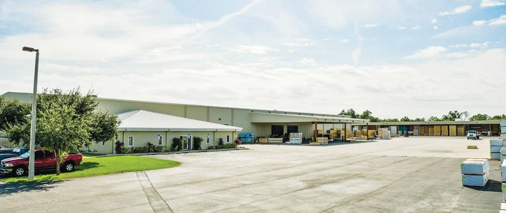 With each of its operations having its own lumberyard, facilities and fleet of delivery trucks, large and diversified inventories are what define DIXIEPLY, which now serves customers from 11 locations. Pictured is the Tampa, FL site.