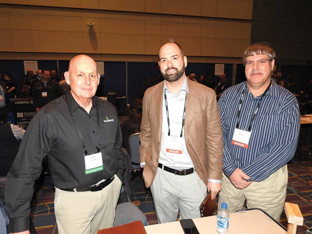 Bob Dando, Roseburg Forest Products, Philadelphia, PA; and Nick Fanelli and Jim Miller, Pleasant Valley Homes Inc., Pine Grove, PA