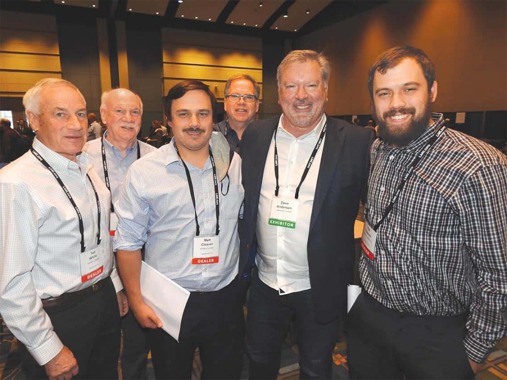 Ted White, Brad White, Matt Cleaver and Ken Palmer, White’s Lumber Inc., Watertown, NY; Dave Anderson, Hampton Lumber, Portland, OR; and Pat Cleaver, White’s Lumber Inc.