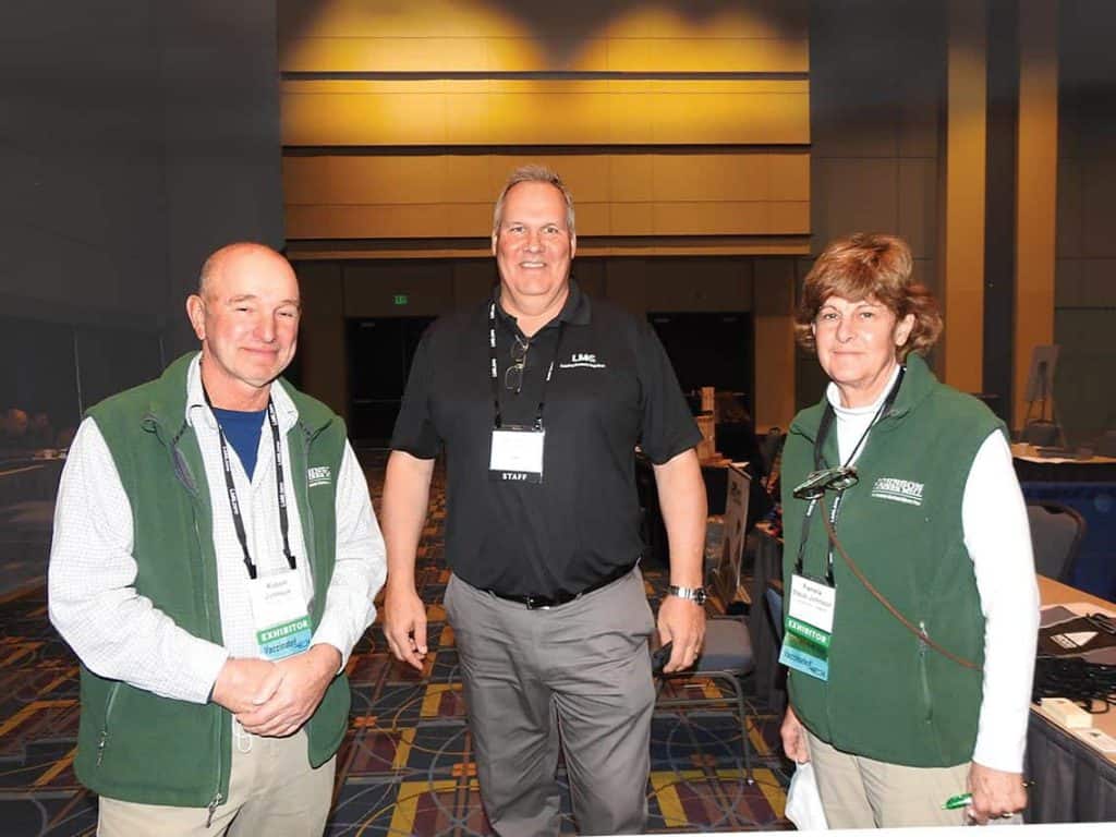 Robert Johnson, Johnson Lumber LLC, Carthage, NY; Rob Endres, Boards Department Manager, LMC, Wayne, PA; and Pamela Staub-Johnson, Johnson Lumber LLC