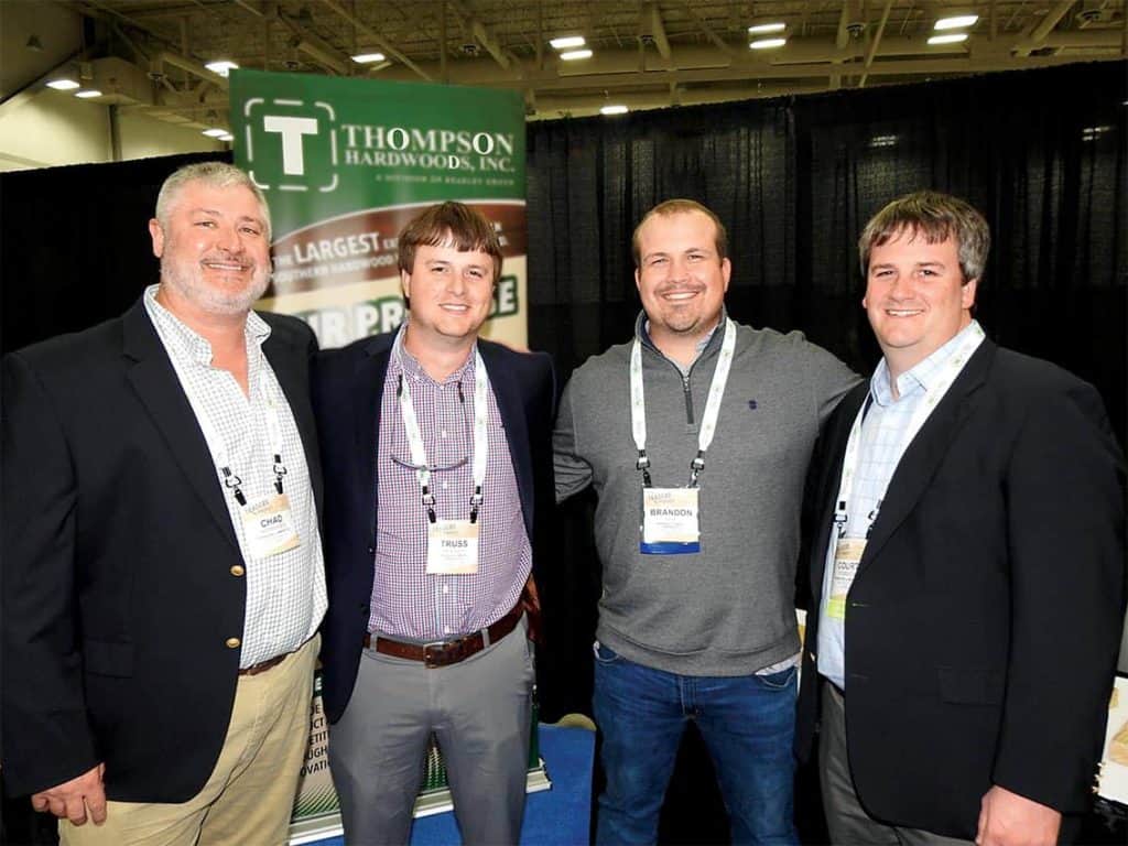 Chad Hammonds, Robinson Lumber Company, New Orleans, LA; Truss Beasley and Brandon Cox, Beasley Forest Products, Hazlehurst, GA; and Court Robinson, Robinson Lumber Company 