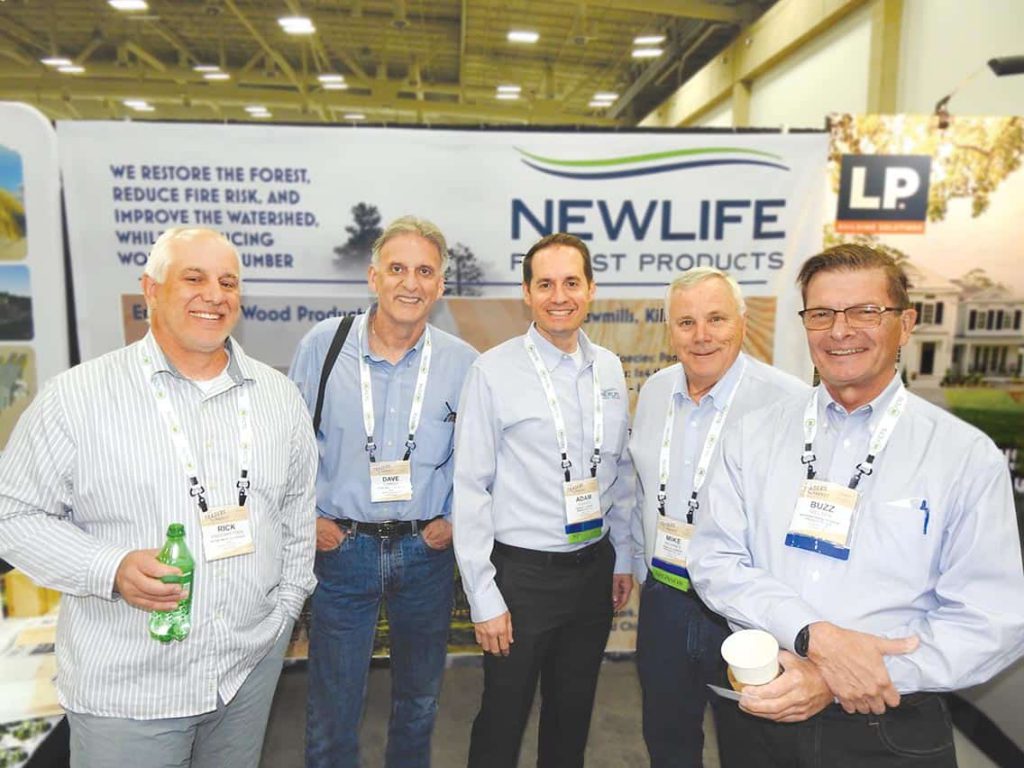 Rick Engebretsen and Dave Cordle, Teton West Colorado LLC, Fort Collins, CO; Adam Cooley and Mike McInnes, NewLife Forest Products LLC, Mesa, AZ; and Buzz Nielsen, International Forest Products LLC, Foxboro, MA 