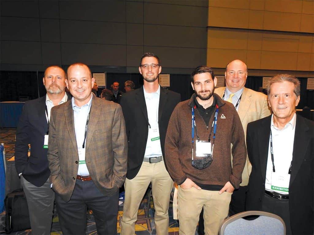 Brad Marks, Chris Brown, Tucker Ford, Culpeper Wood Preservers Inc., Culpeper, VA; Frank Longo, Treated Lumber Trader for LMC, Wayne, PA; and Bill Johnston and Larry Lang, Culpeper Wood Preservers Inc., Culpeper, VA 