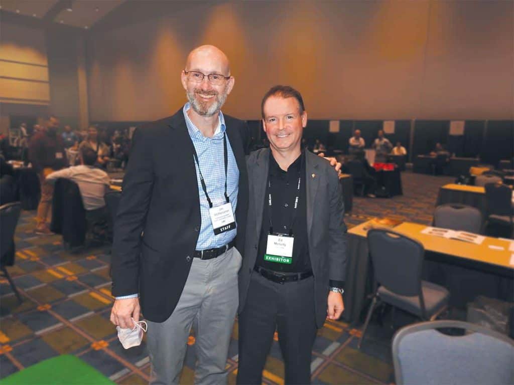 Jim McMenamin, Purchasing Manager of Commodity Lumber for LMC, Wayne, PA; and Ed McNulty, J.D. Irving Limited, Saint John, NB 