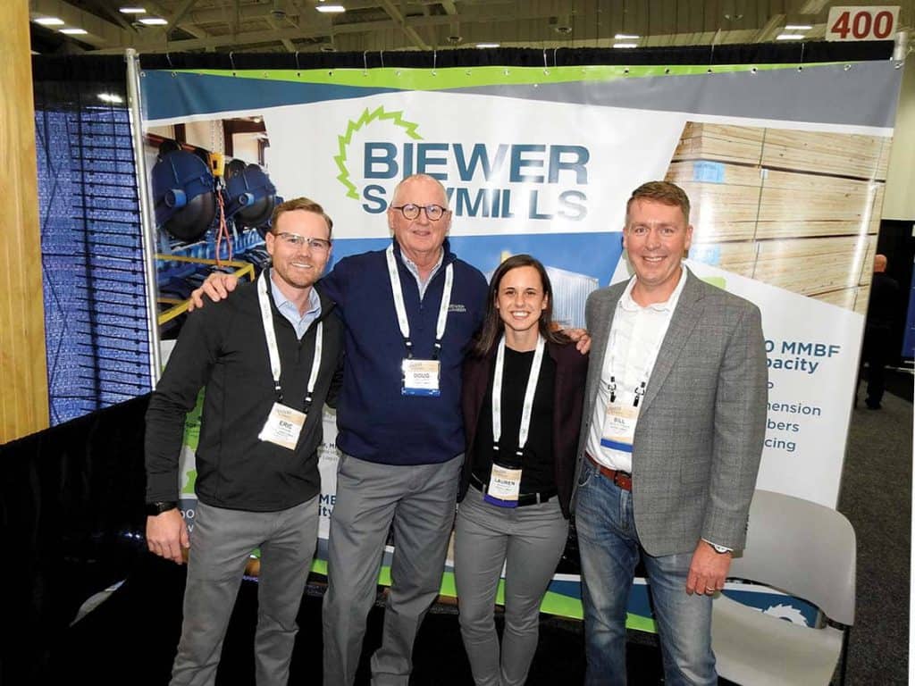 Eric Durham, Viking Forest Products LLC, Minneapolis, MN; Doug O’Rourke, Lauren Bradley and Bill Schlottman, Biewer Lumber LLC, Saint Clair, MI