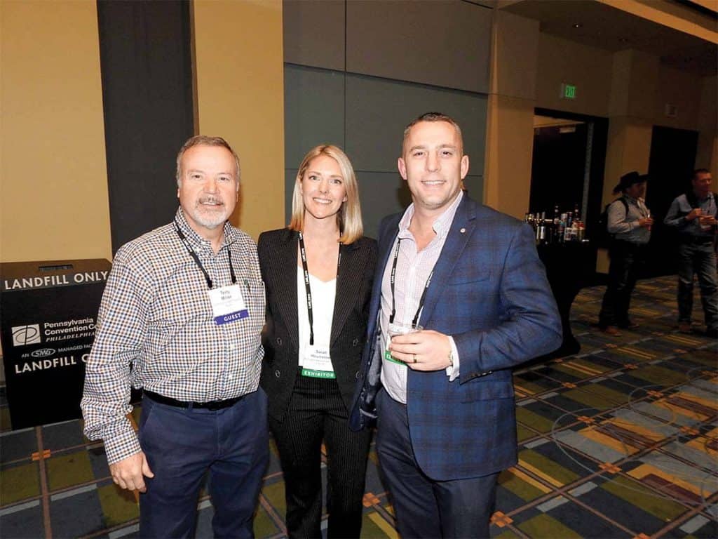 Terry Miller, The Softwood Forest Products Buyer, Memphis, TN; and Sarah Hounslow and Brian Glen, Burlington Merchandising & Fixtures, Toronto, ON 