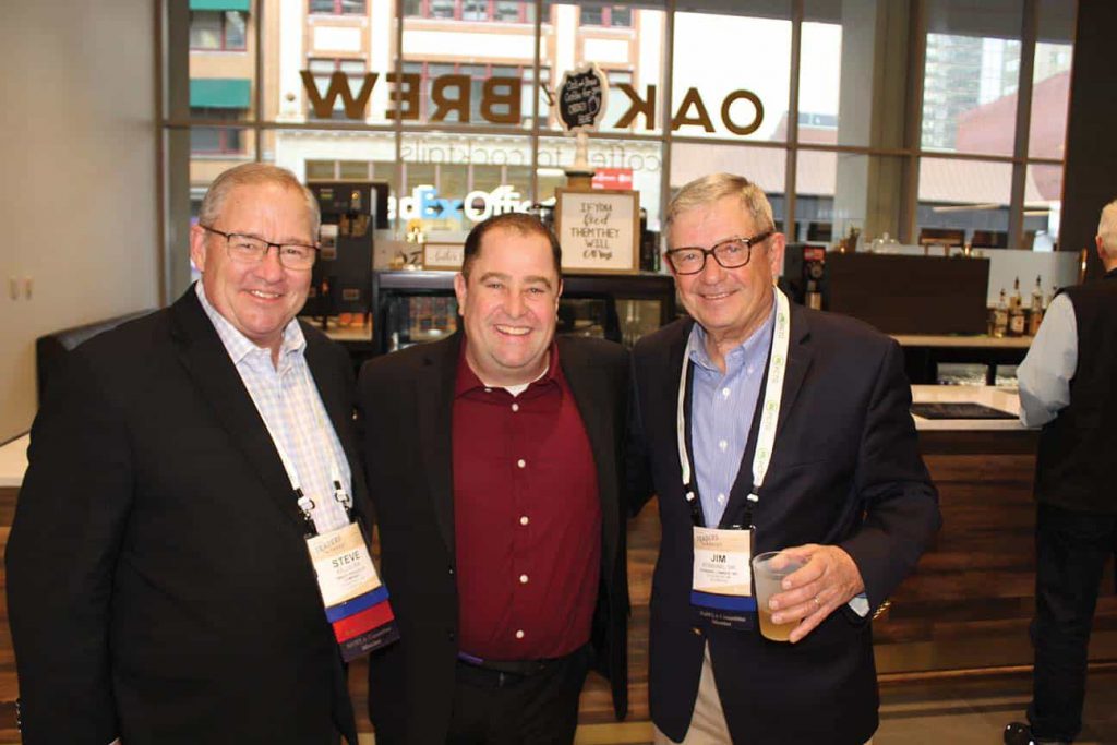 Steve Killgore, Timber Products Company, Springfield, OR; Scott Parker, NAWLA, Chicago, IL; and Jim Robbins, Sr., Robbins Lumber Inc., Searsmont, ME