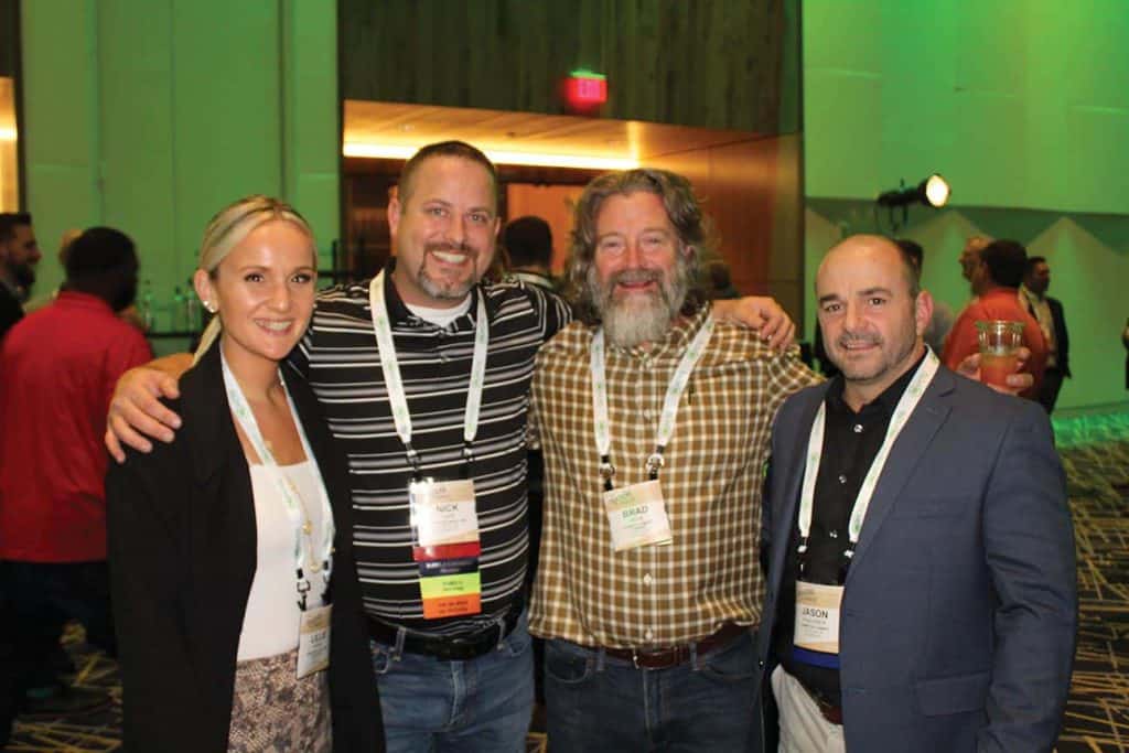 Lillie Hamel, Shamrock Building Materials Inc., Bend, OR; Nick Lake, Zip-O-Log Mills Inc., Eugene, OR; Brad Mehl, Patrick Lumber Company, Portland, OR; and Jason Faulkner, Hampton Lumber, Portland, OR