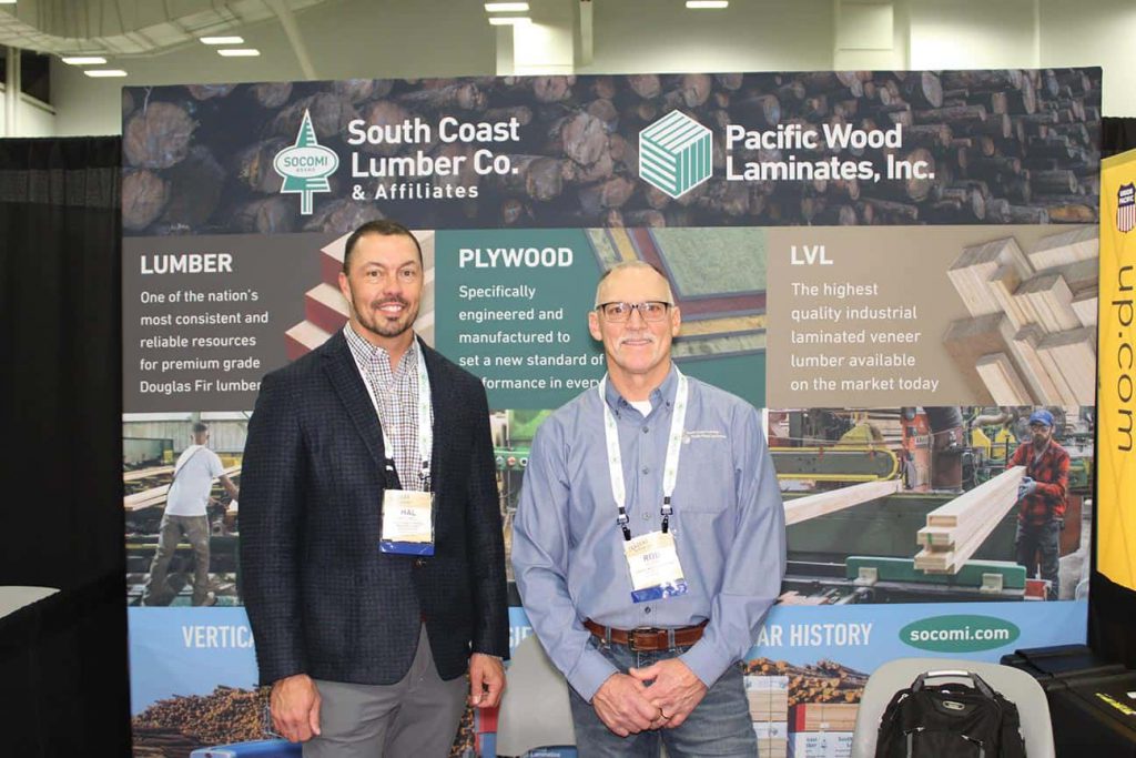 Hal Mitchell, AHC Hardwood Group, Mableton, GA; and Rob Rowe, Pacific Wood Laminates Inc., Brookings, OR