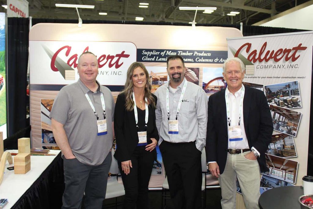 Mark Swinth, Elk Creek Forest Products LLC, McMinnville, OR; and Brittany Coltrane, Brian Oberg and Doug Calvert, Calvert Company Inc., Vancouver, WA 