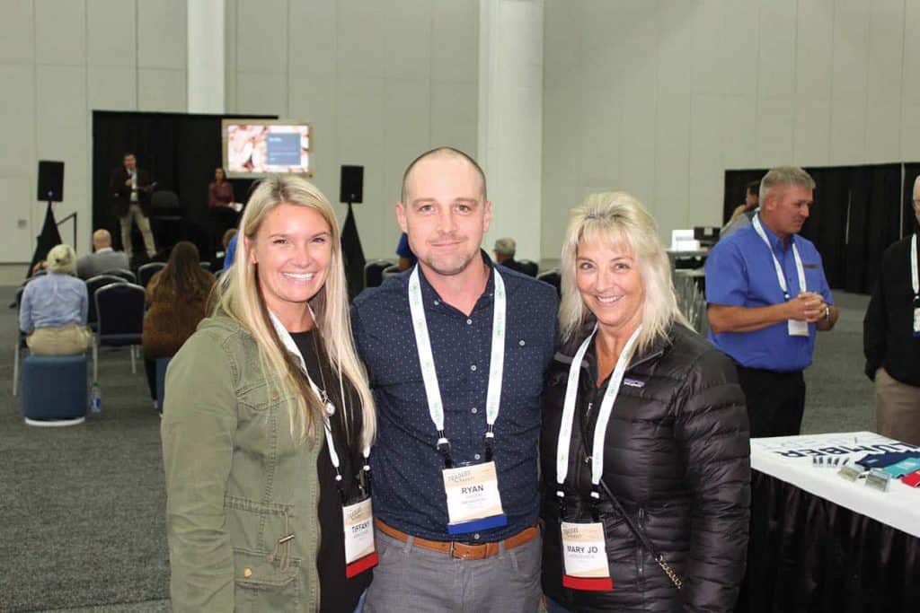 Tiffany Honochick, Zip-O-Log Mills Inc., Eugene, OR; Ryan Hagen, San Group Inc., Langley, BC; and Mary-Jo Honochick, Zip-O-Log Mills Inc.