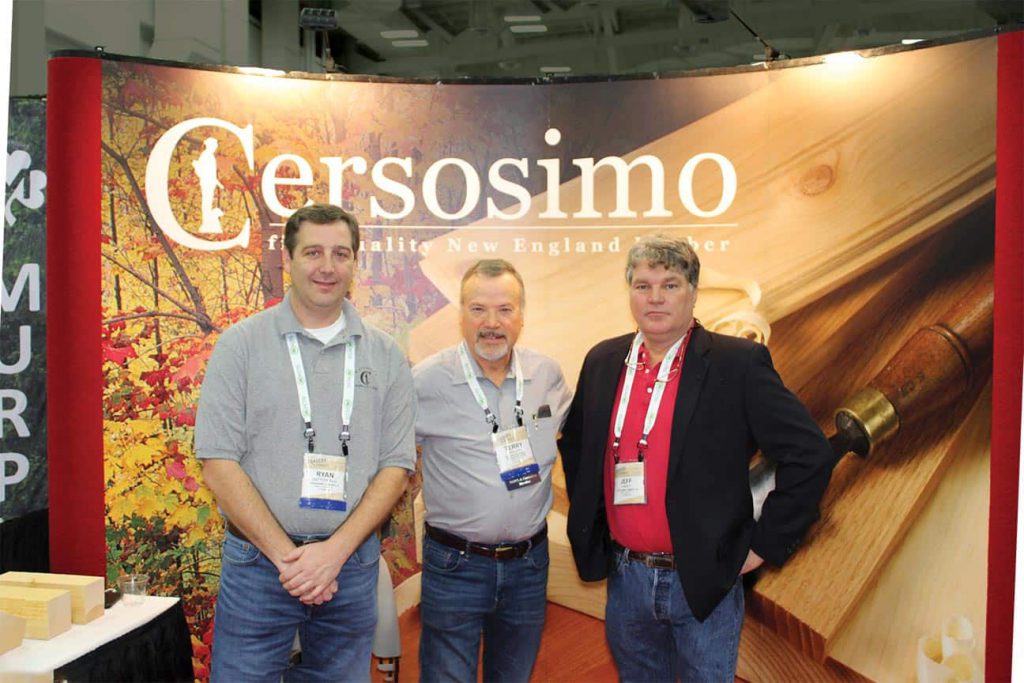 Ryan Satterfield, Cersosimo Lumber Co. Inc., Brattleboro, VT; Terry Miller, The Softwood Forest Products Buyer, Memphis, TN; and Jeff Hardy, Cersosimo Lumber Co. Inc.
